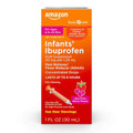 Amazon Basic Care Infants' Ibuprofen Oral Suspension, Pain Reliever and Fever Reducer, 50 mg/1.25 mL, Berry Flavor Concentrated Drops, Dye-Free, 1 fl oz (Pack of 1) - TrustMedUSA