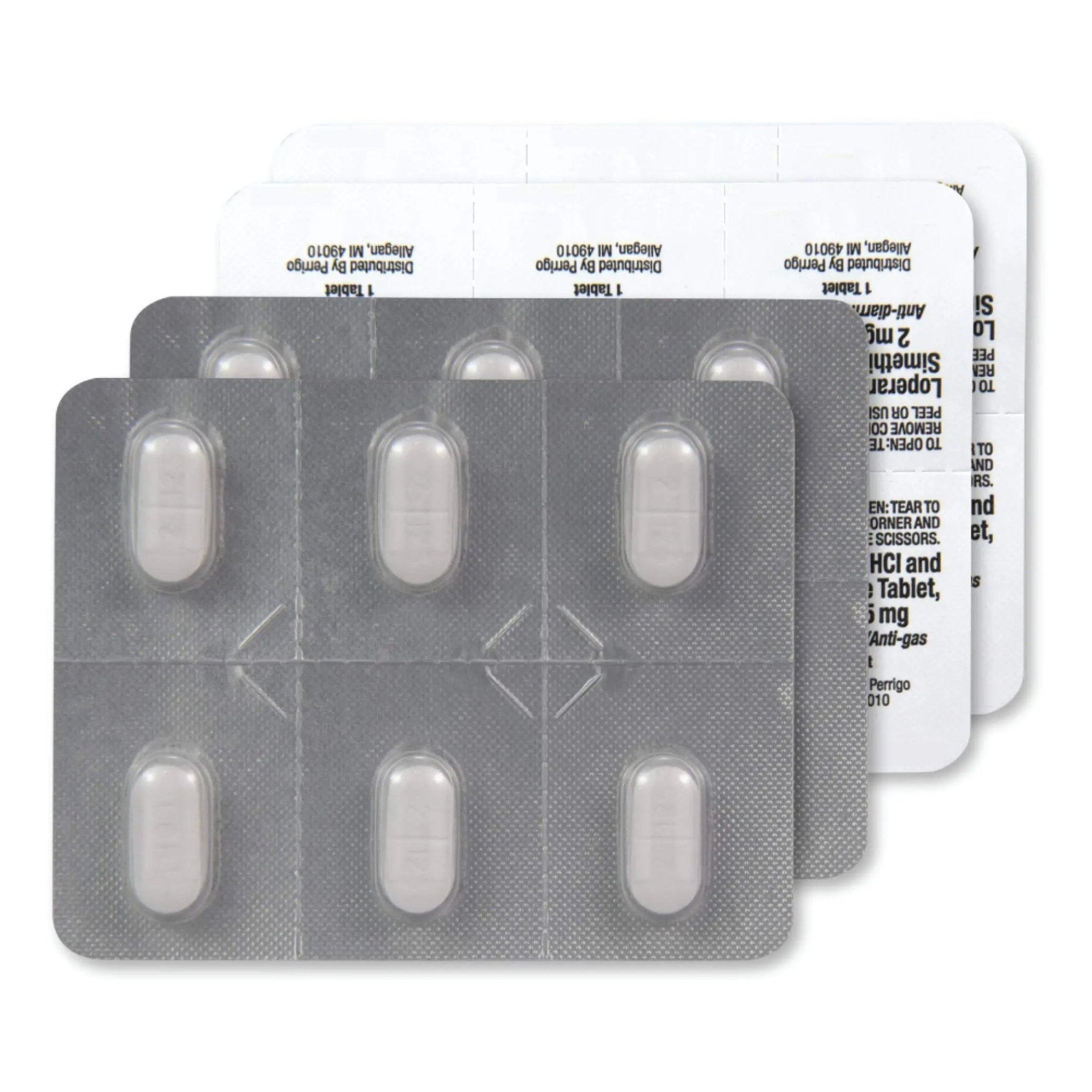 Amazon Basic Care Loperamide Hydrochloride 2 mg and Simethicone 125 mg Tablets, Multi-Symptom Relief, Anti-Diarrheal, Bloating and Cramps, Gas Relief, 24 Count - TrustMedUSA