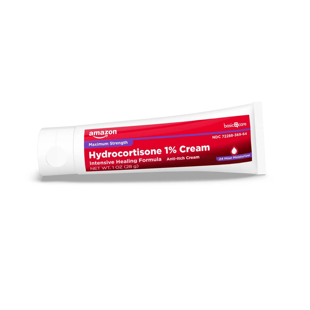 Amazon Basic Care Maximum Strength Anti-Itch Cream, Hydrocortisone 1 Percent Intensive Healing Formula, 1 ounce (Pack of 1) - TrustMedUSA