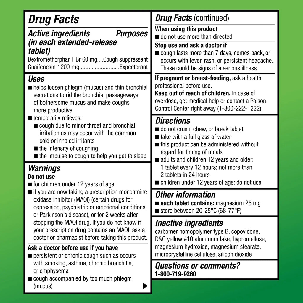 Amazon Basic Care Maximum Strength Mucus DM, Expectorant and Cough Suppressant Extended-Release Tablets, 42 Count - TrustMedUSA