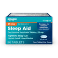 Amazon Basic Care Nighttime Sleep Aid Tablets for Adults, Doxylamine Succinate 25 mg, 96 Count - Maple Wellness Supplements