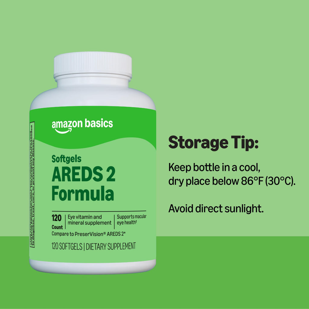 Amazon Basics Eye Vitamin and Mineral Supplement, AREDS 2 Formula with Lutein & Zeaxanthin, 120 Softgels - TrustMedUSA