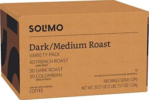 Amazon Brand - Solimo Coffee Pods, Assorted pack (French, Dark, Colombian) - TrustMedUSA