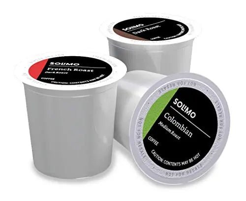 Amazon Brand - Solimo Coffee Pods, Assorted pack (French, Dark, Colombian) - TrustMedUSA
