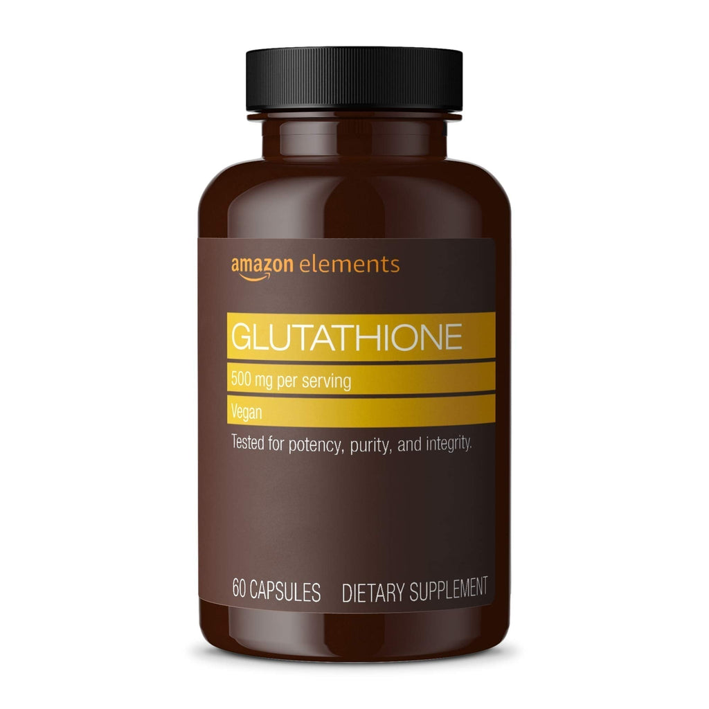 Amazon Elements Glutathione, Vegan, 500mg per Serving, 60 Capsules - TrustMedUSA