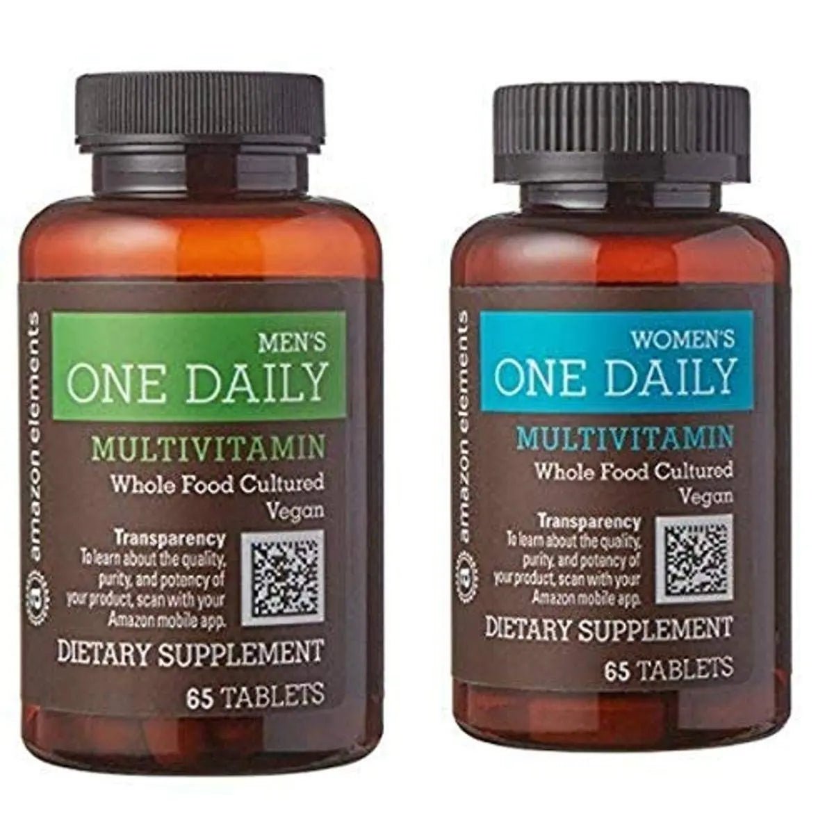 Amazon Elements Men's and Women's One Daily Multivitamins, Vegan, 65 Tablets, 2 month supply - TrustMedUSA