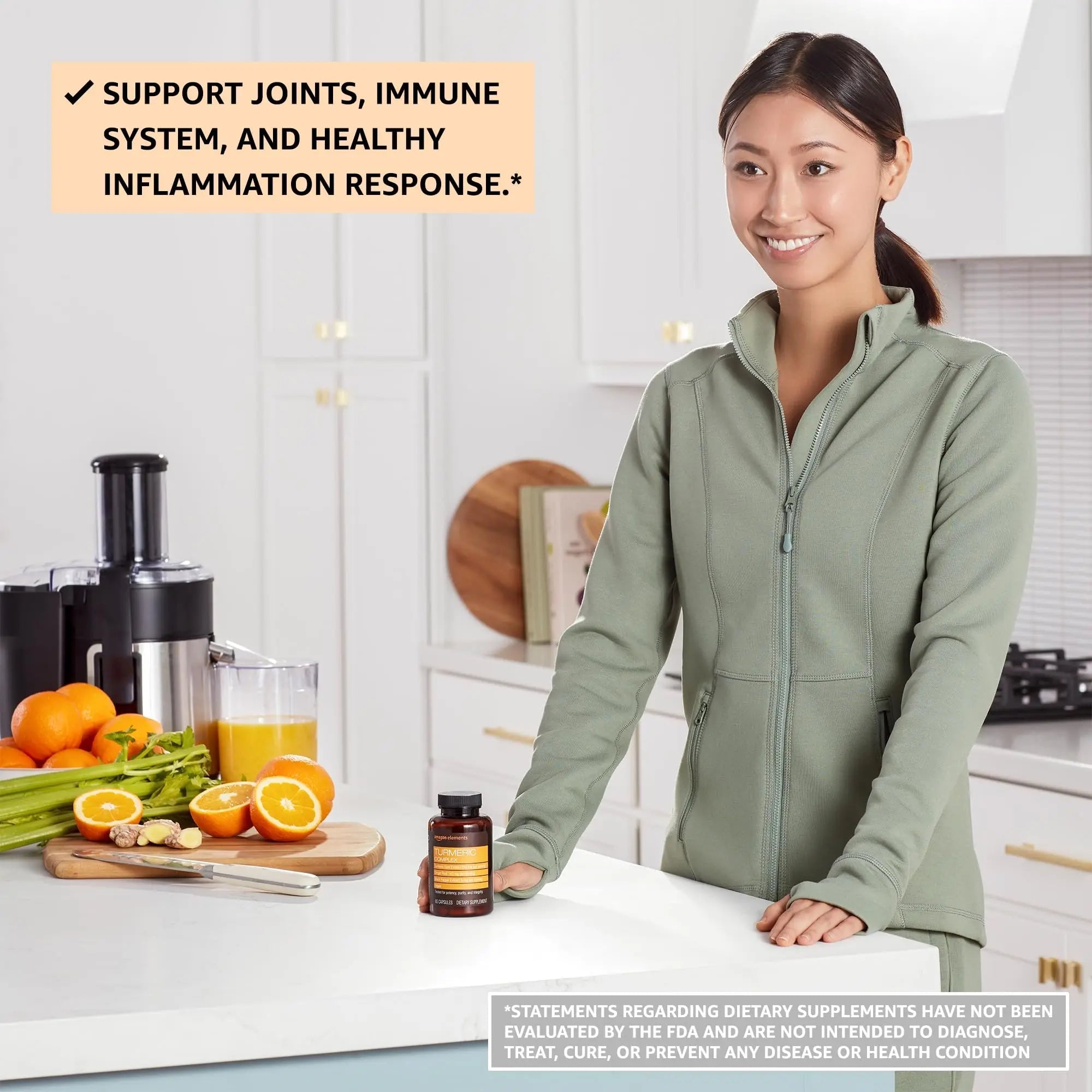Amazon Elements Turmeric Complex, 316 mg Curcumin, 140 mg Ginger, 5 mg Black - TrustMedUSA