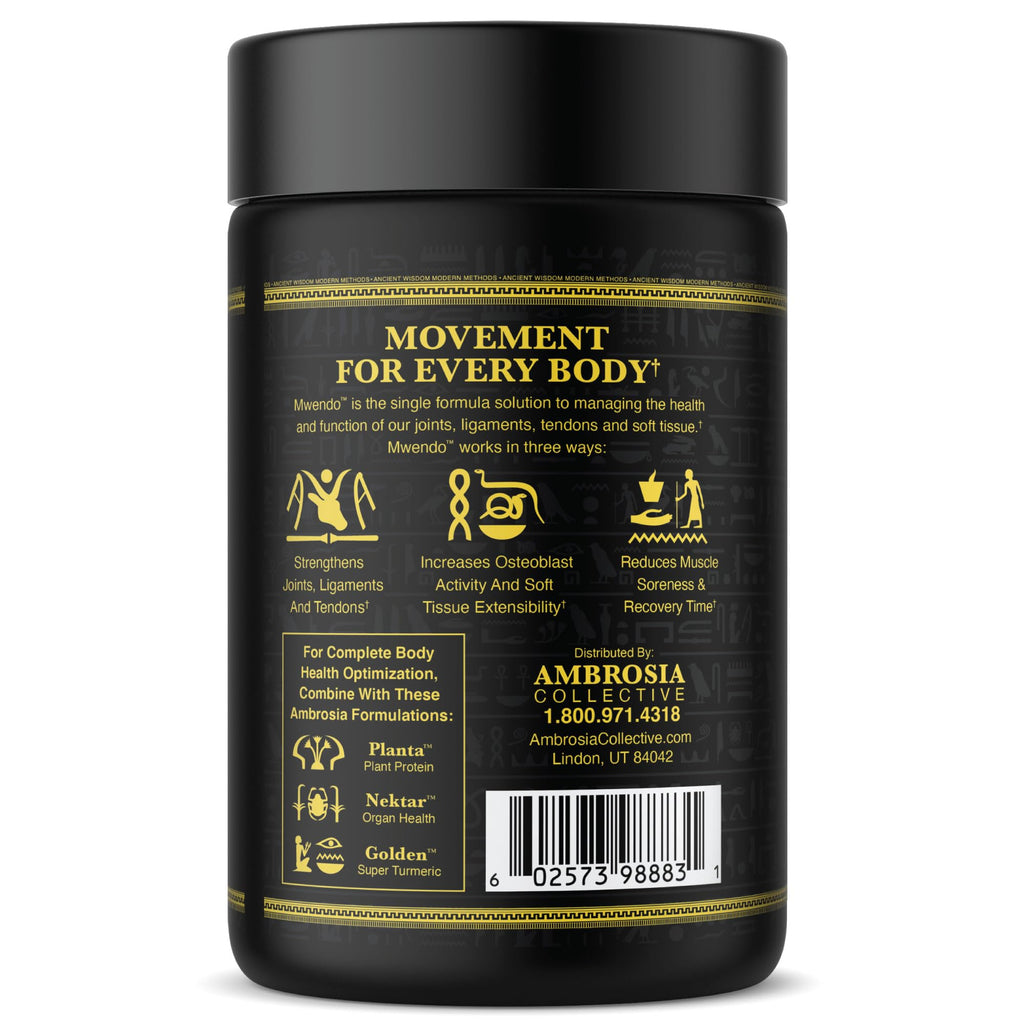 Ambrosia Mwendo - Joint & Ligament Repair | Strengthen Tendons & Increase Soft Tissue Extensibility | Muscle Soreness, & Recovery Time with BioCell Collagen | 90 Veggie Capsules - TrustMedUSA