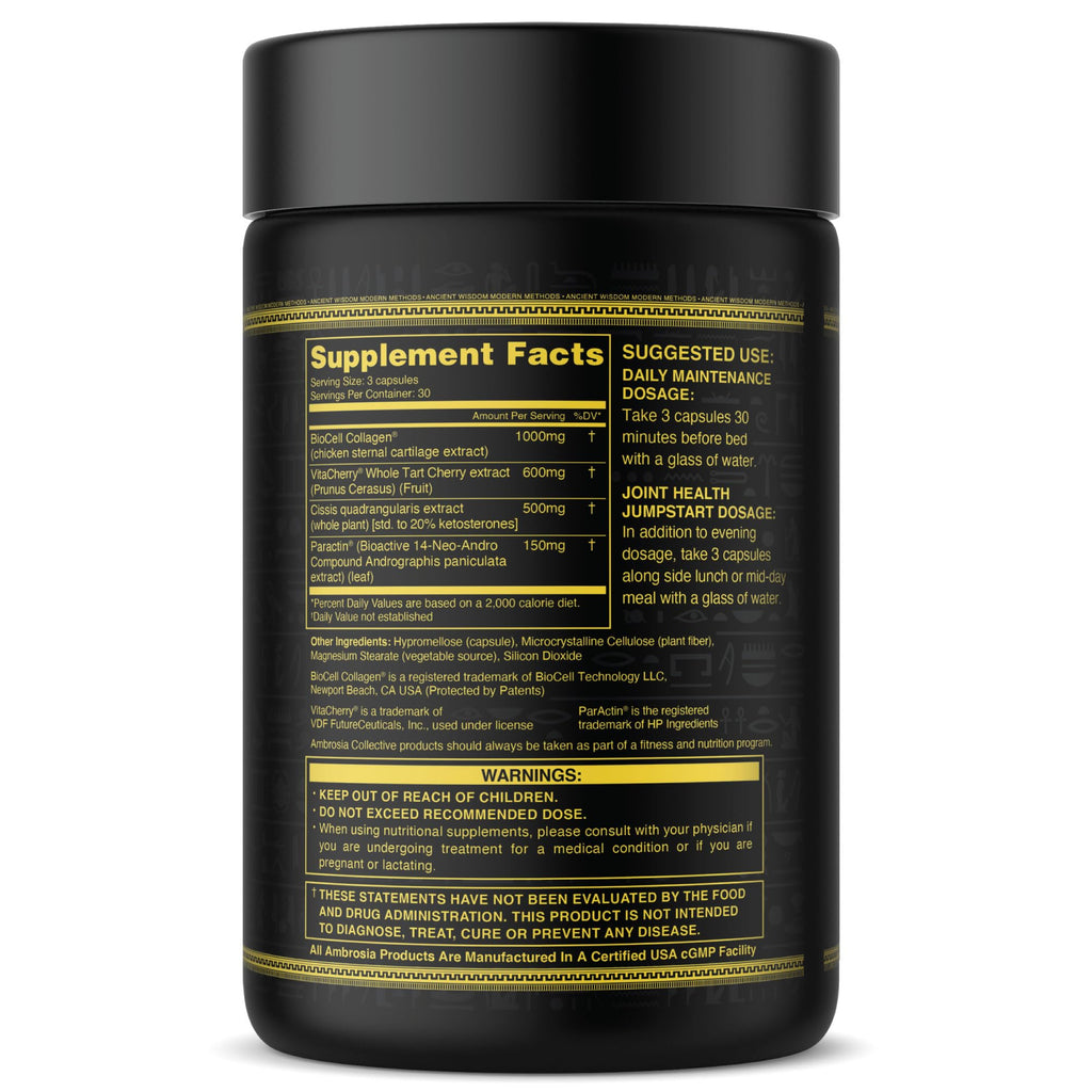 Ambrosia Mwendo - Joint & Ligament Repair | Strengthen Tendons & Increase Soft Tissue Extensibility | Muscle Soreness, & Recovery Time with BioCell Collagen | 90 Veggie Capsules - TrustMedUSA