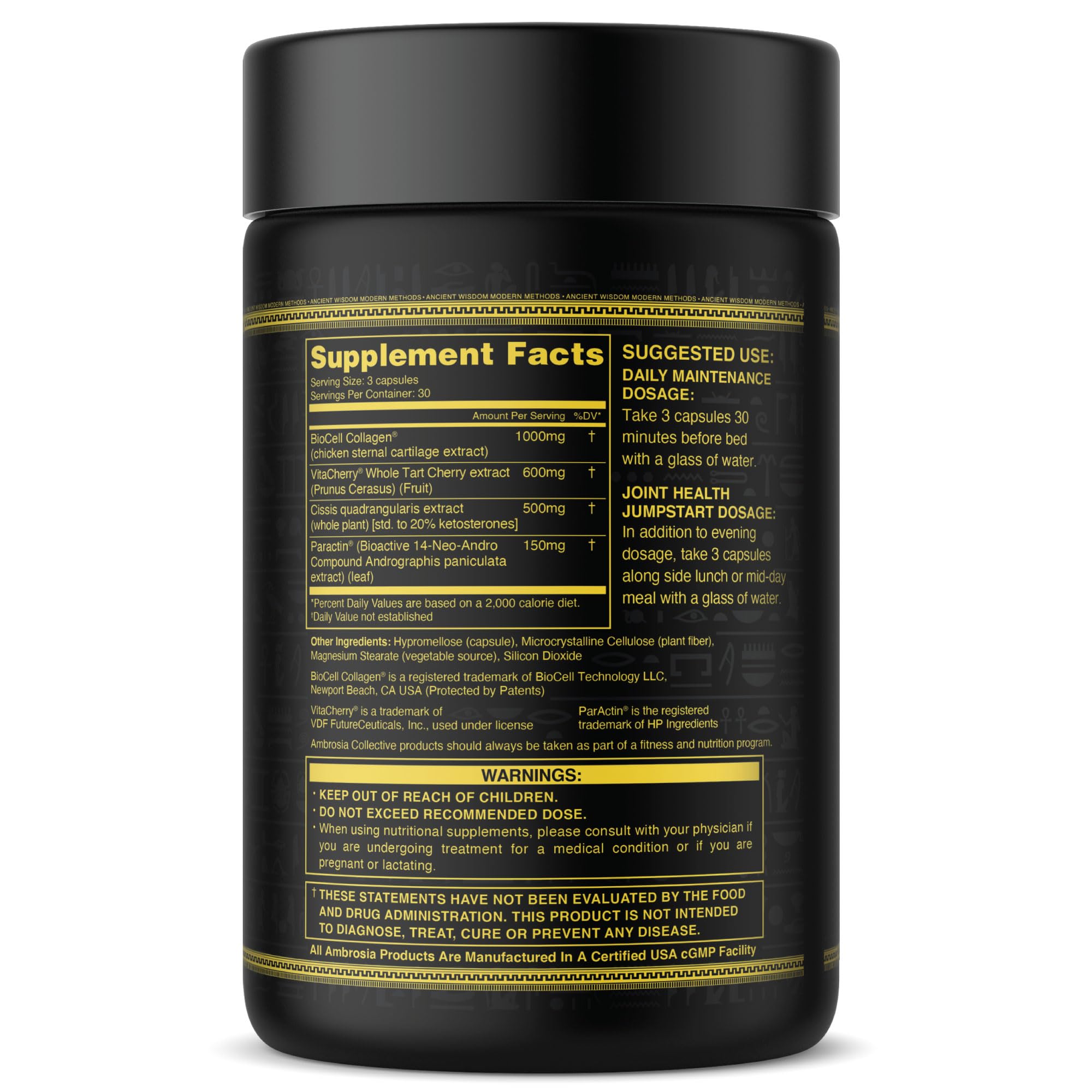 Ambrosia Mwendo - Joint & Ligament Repair | Strengthen Tendons & Increase Soft Tissue Extensibility | Muscle Soreness, & Recovery Time with BioCell Collagen | 90 Veggie Capsules - TrustMedUSA