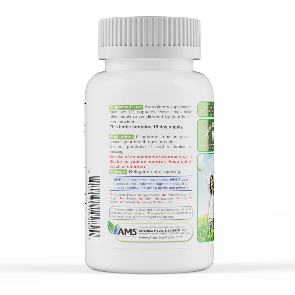 America Medic & Science WFS Plus Fertility Supplements for Women (90 Capsules) Supports Ovulatory Health | Natural Preconception Vitamins, Reproductive Aid, with D-Chiro Inositol, DHA |15-Day Supply. - TrustMedUSA