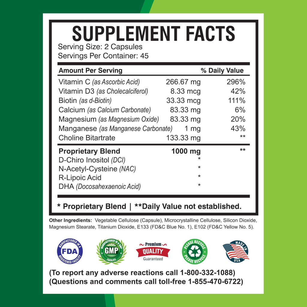 America Medic & Science WFS Plus Fertility Supplements for Women (90 Capsules) Supports Ovulatory Health | Natural Preconception Vitamins, Reproductive Aid, with D-Chiro Inositol, DHA |15-Day Supply. - TrustMedUSA