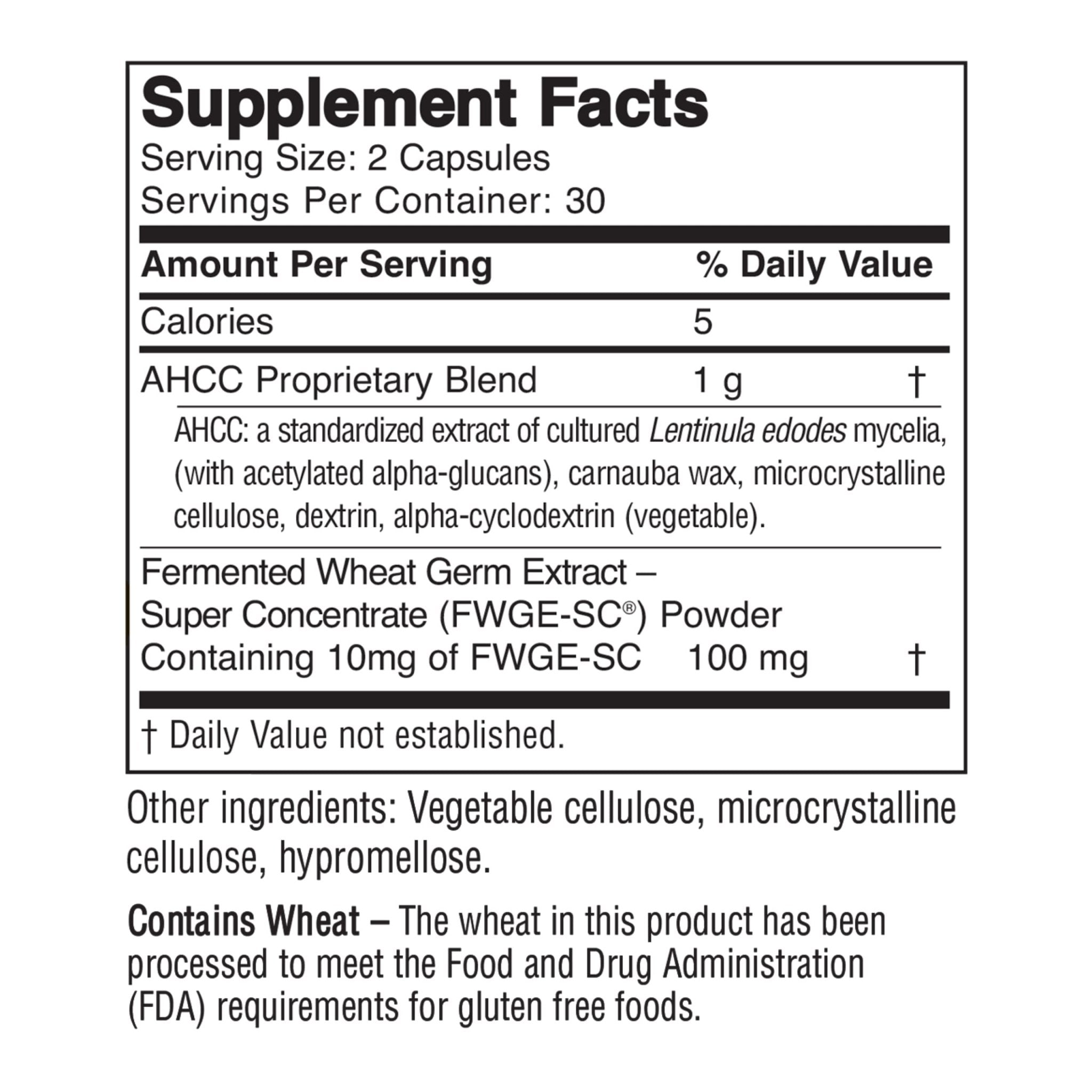 American BioSciences ImmPower Plus, AHCC & Fermented Wheat Germ Extract Herbal Supplement, 550mg per Capsule for Immune Support, Maintains Natural Killer Cell Activity, Pack of 1, 60 Veggie Capsules - TrustMedUSA