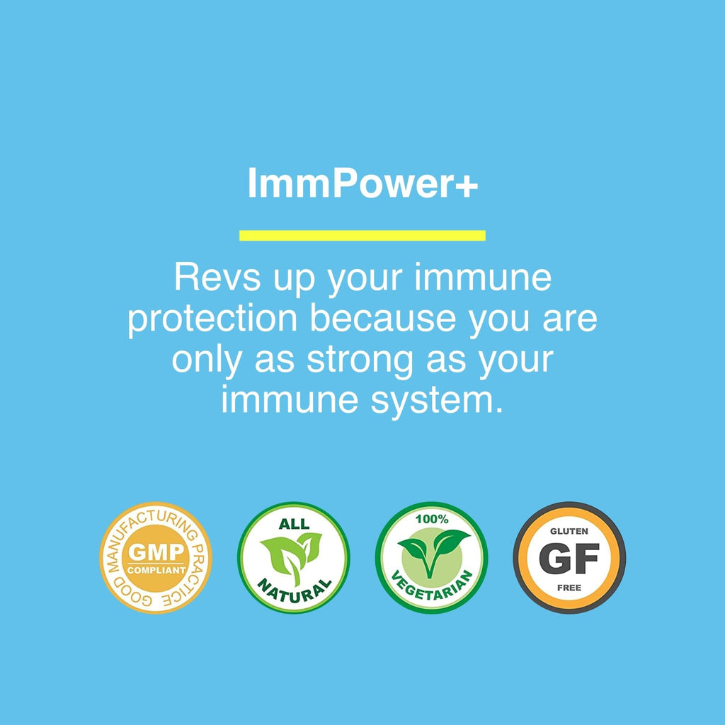 American BioSciences ImmPower Plus, AHCC & Fermented Wheat Germ Extract Herbal Supplement, 550mg per Capsule for Immune Support, Maintains Natural Killer Cell Activity, Pack of 1, 60 Veggie Capsules - TrustMedUSA
