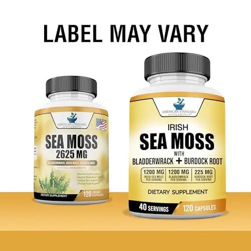 American Standard Supplements Irish Sea Moss 1200mg, Bladderwrack 1200mg - TrustMedUSA