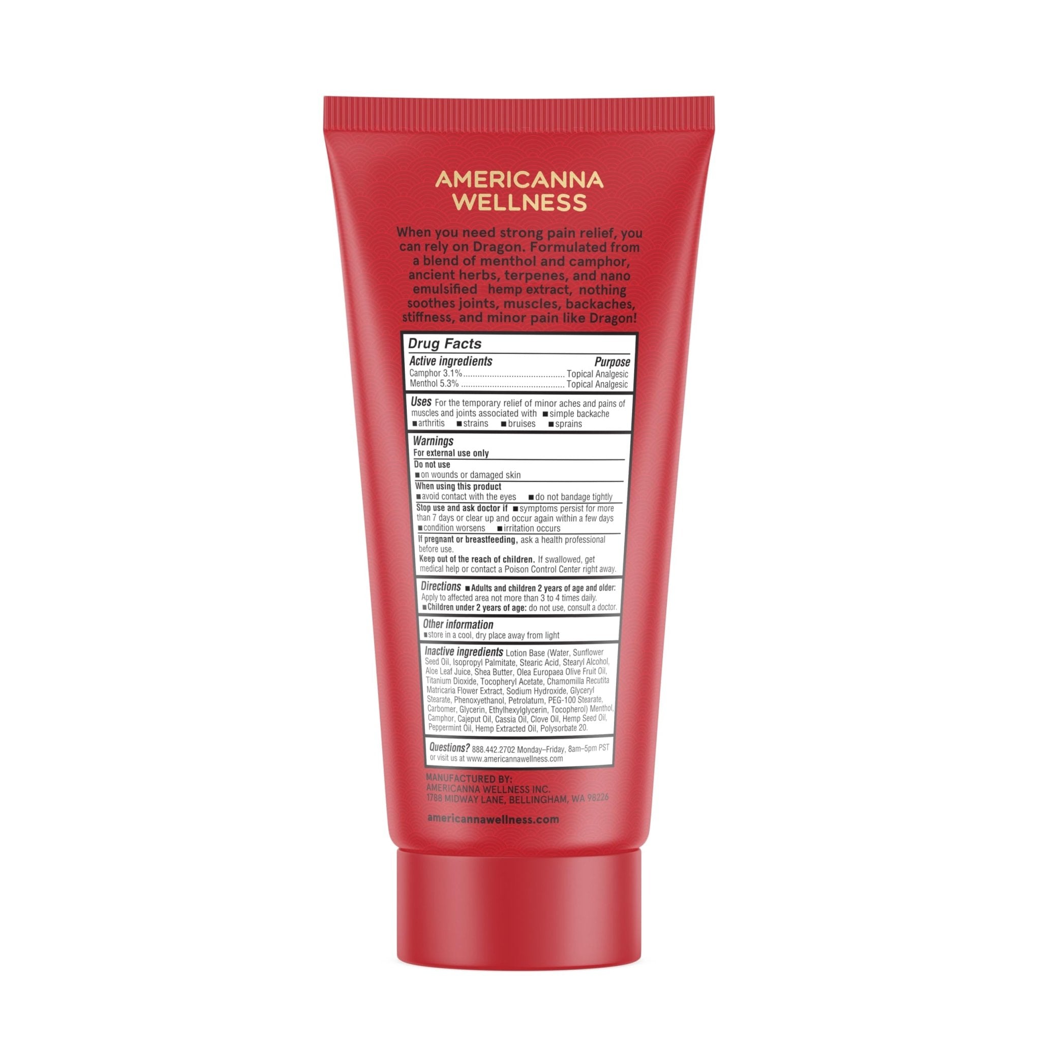 Americanna Wellness Dragon Lotion 3.4oz Regular Red - TrustMedUSA