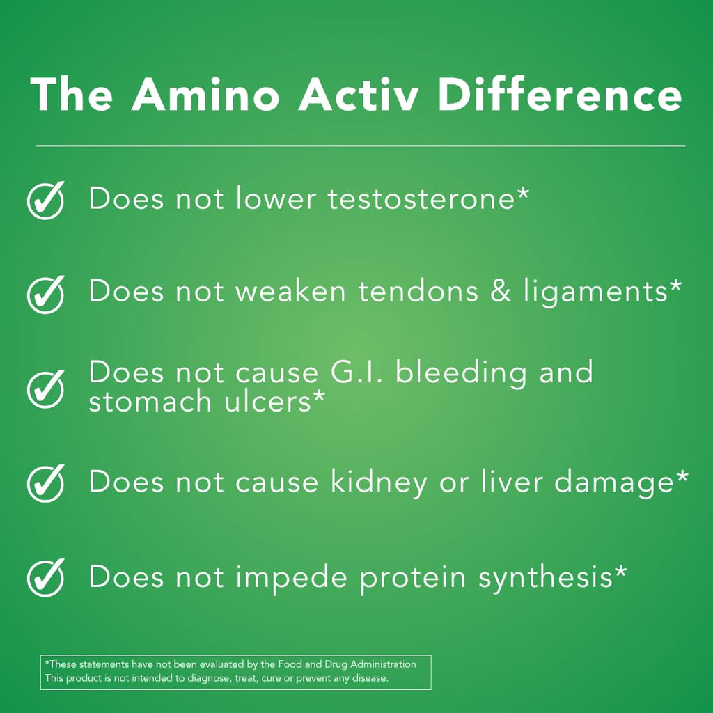 Amino Activ - Fast Holistic Support for Pain & Inflammation Caused by Activity/Exercise (180 Capsules) - TrustMedUSA