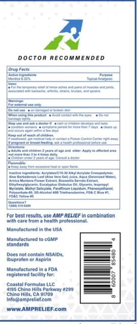 AMP RELIEF Cream - 4oz - All Natural Topical Pain Cream with Arnica, Boswellia, Eucalyptus and Menthol - TrustMedUSA
