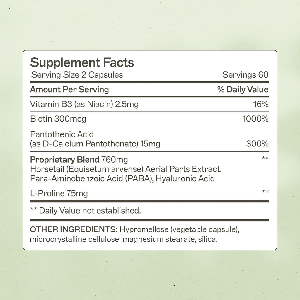 Amy Myers MD Hair Skin and Nails - Supports Strong Hair, Radiant Skin & Healthy Nails - L-Proline, Horsetail, Hyaluronic Acid - Gluten-Free - 120 Capsules (30 Servings) - TrustMedUSA
