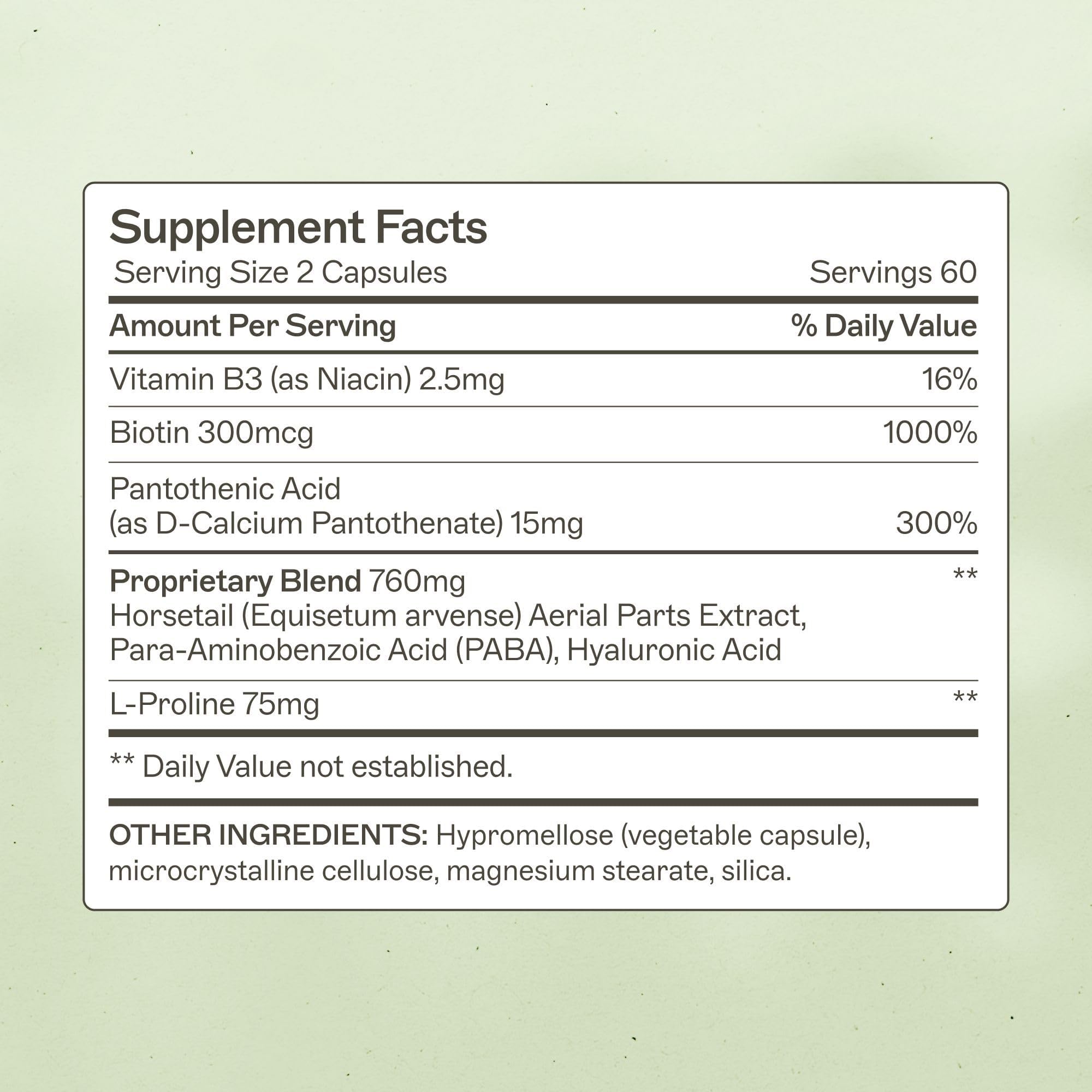 Amy Myers MD Hair Skin and Nails - Supports Strong Hair, Radiant Skin & Healthy Nails - L-Proline, Horsetail, Hyaluronic Acid - Gluten-Free - 120 Capsules (30 Servings) - TrustMedUSA