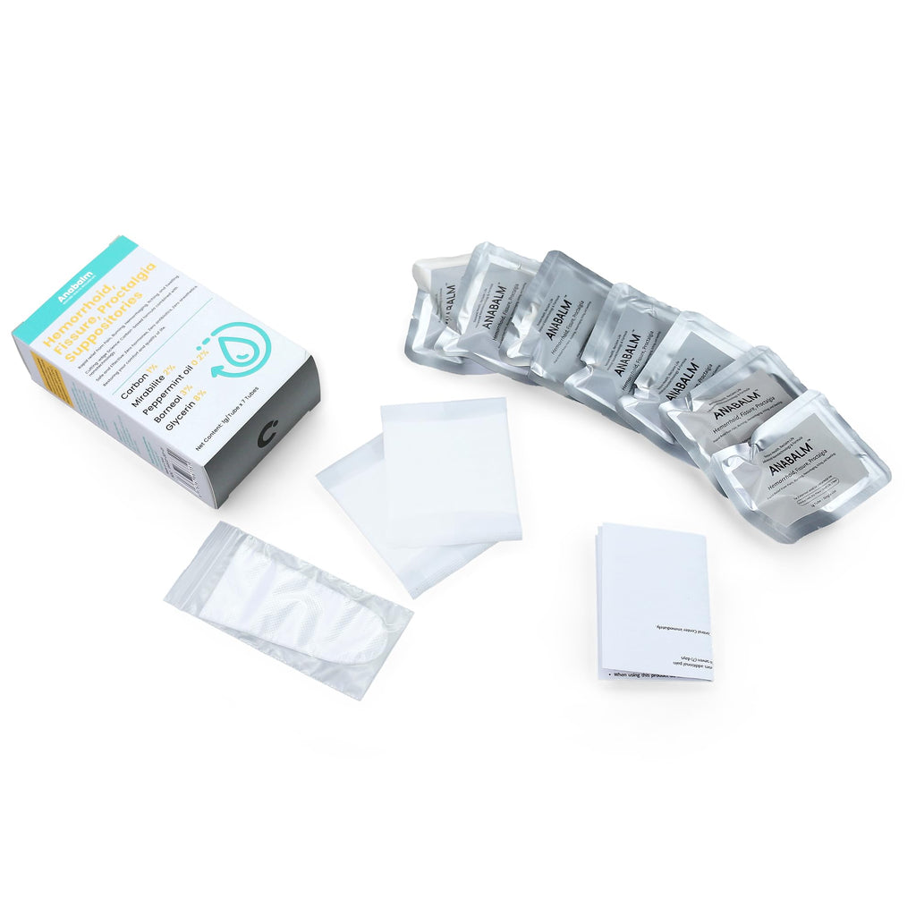 anabalm Hemorrhoid Treatment Suppositories, Natural Fissure Treatment for Anus Relief of Proctalgia, Pain, Itching, Swelling or Itch Discomfort - 7 Count - TrustMedUSA