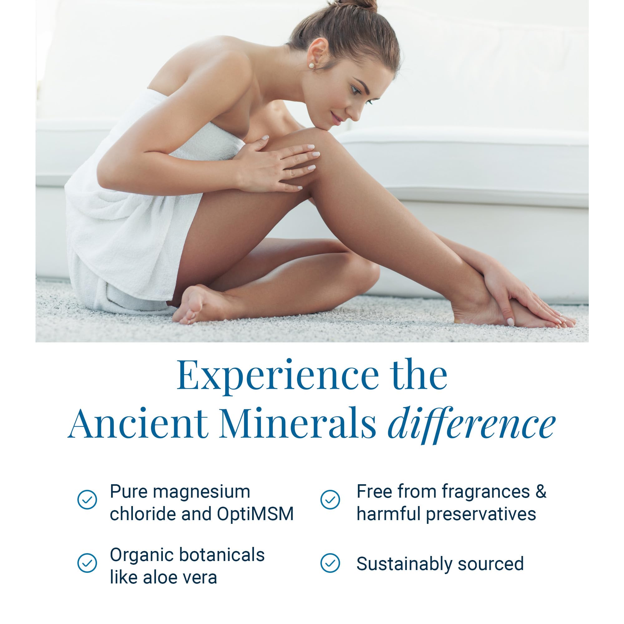 Ancient Minerals Magnesium Gel Ultra with OptiMSM and Aloe Vera - Topical Magnesium Gel Formula with MSM Best Used for Massage and Topical Application (8oz) - TrustMedUSA