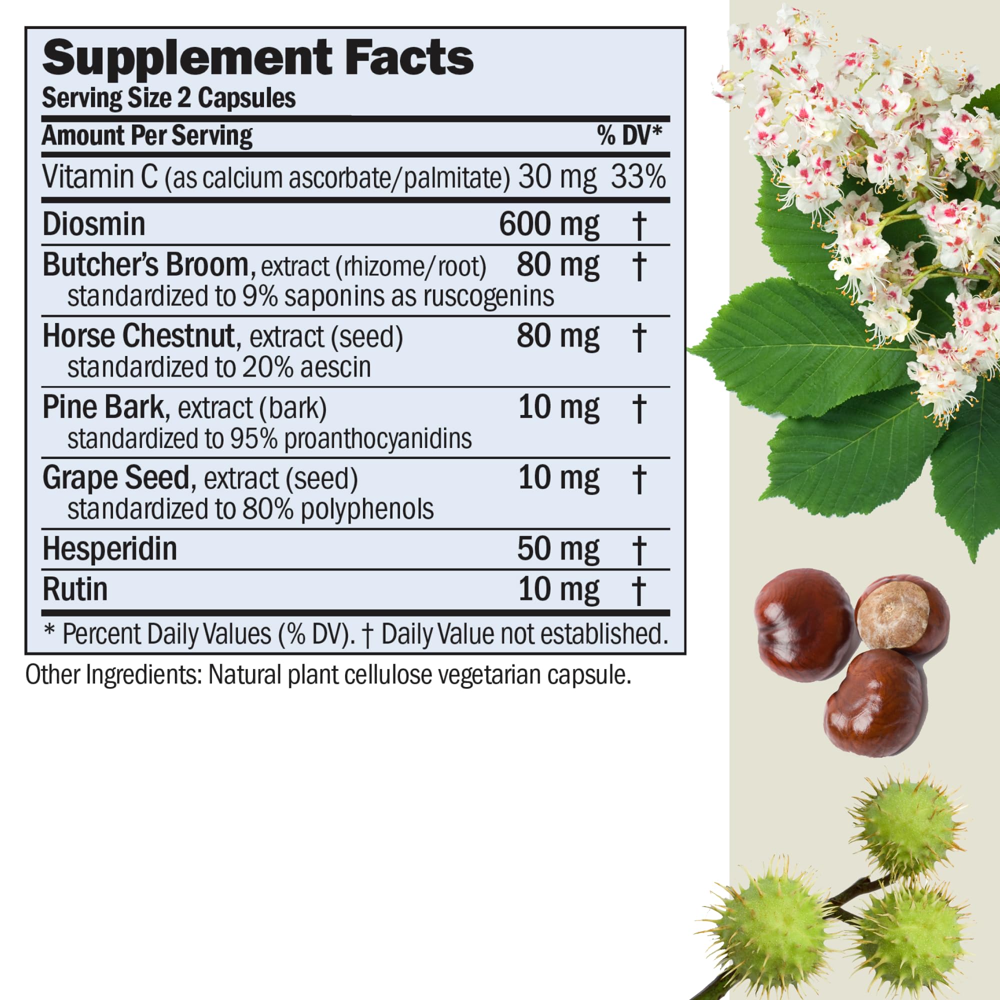 ANDREW LESSMAN Circulation, Vein Support for Healthy Legs 180 Capsules - High Bioactivity Diosmin, Butcher's Broom, Visibly Reduces Swelling and Discomfort in Feet, Ankles, Calves, Legs - TrustMedUSA