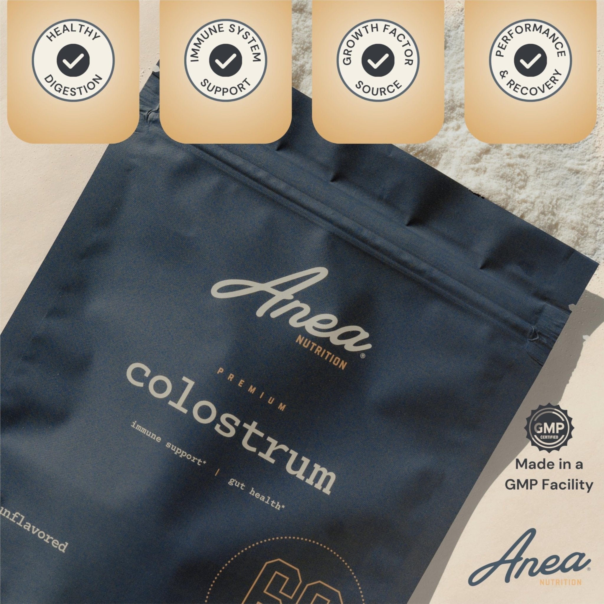 Anea Colostrum - Unflavored | Rich in Immunoglobulins & Lactoferrin | Supports Gut Health, Immunity & Recovery | Calf-First Promise | Made in USA | Made in GMP Facility - TrustMedUSA