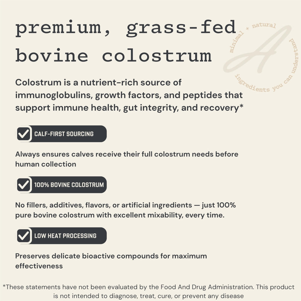 Anea Colostrum - Unflavored | Rich in Immunoglobulins & Lactoferrin | Supports Gut Health, Immunity & Recovery | Calf-First Promise | Made in USA | Made in GMP Facility - TrustMedUSA
