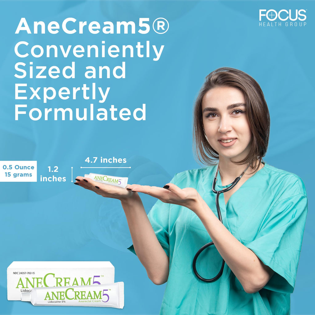 AneCream5-5% Lidocaine Numbing Cream - Maximum OTC Strength, Medical Grade Numbing Cream, Topical Anesthetic Lidocaine for Local & Anorectal Uses, Hemorrhoid Cream (0.5 oz/15 g) - TrustMedUSA