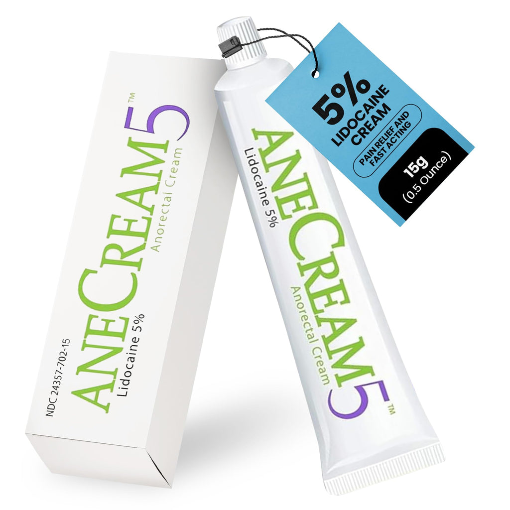 AneCream5-5% Lidocaine Numbing Cream - Maximum OTC Strength, Medical Grade Numbing Cream, Topical Anesthetic Lidocaine for Local & Anorectal Uses, Hemorrhoid Cream (0.5 oz/15 g) - TrustMedUSA