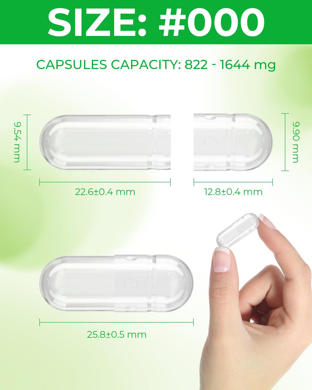 Angtai JN Capsules Size 000 Vegan Empty Plant Based Clear (100 Count) Gluten Free, Non-GMO, Halal Certified Pill Caps Filling Kit with 2 Spoons for Vegetarian DIY Your Own Supplements - TrustMedUSA