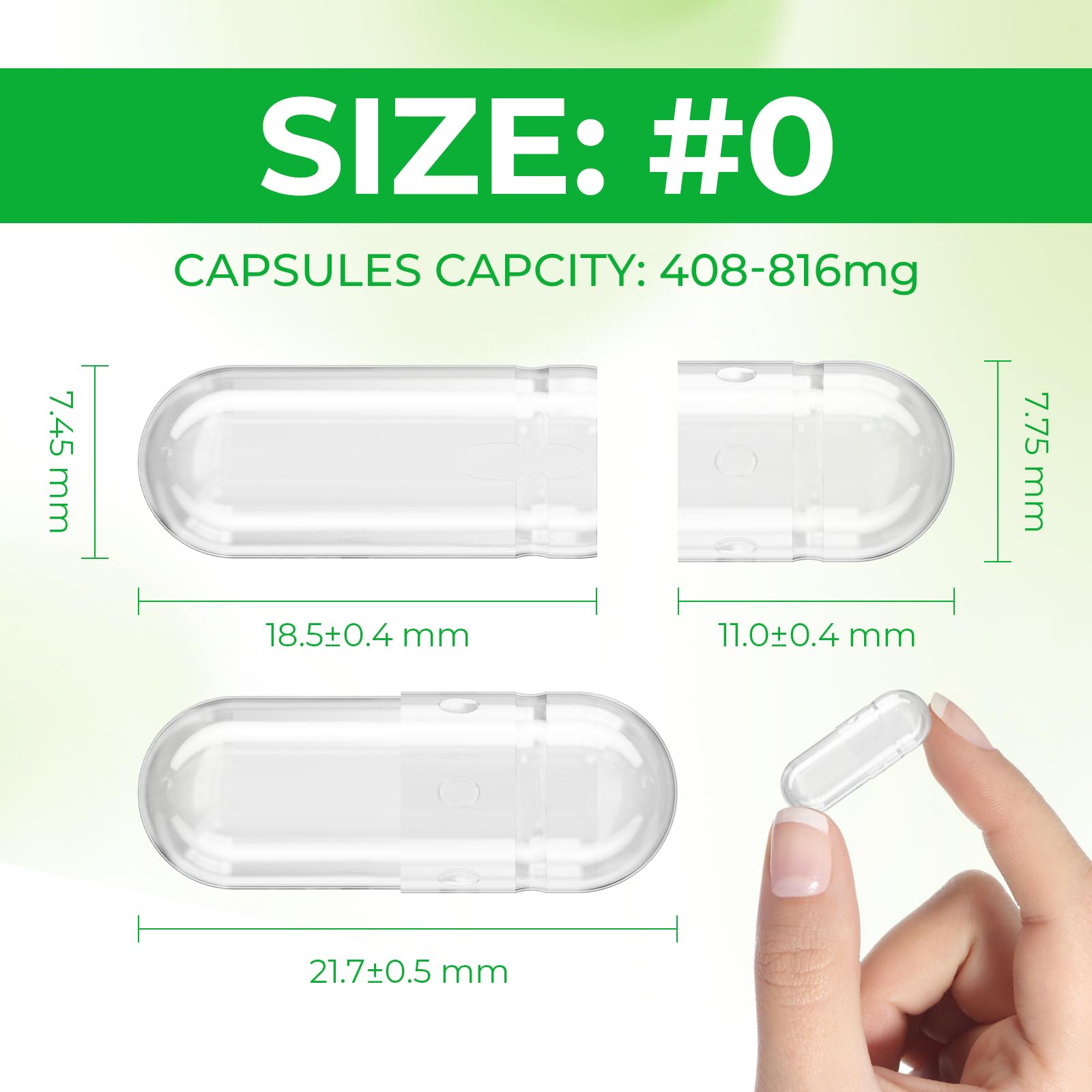 Angtai JN Size 0 Capsules Empty Vegan Plant Based Clear (100 Count) Gluten Free, Non-GMO, Halal Certified Pill Caps Filling Kit with 2 Spoons for Vegetarian DIY Your Own Supplements - TrustMedUSA