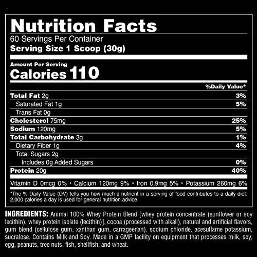 Animal 100% Whey Protein Powder – Whey Blend for Pre- or Post-Workout, Recovery - TrustMedUSA