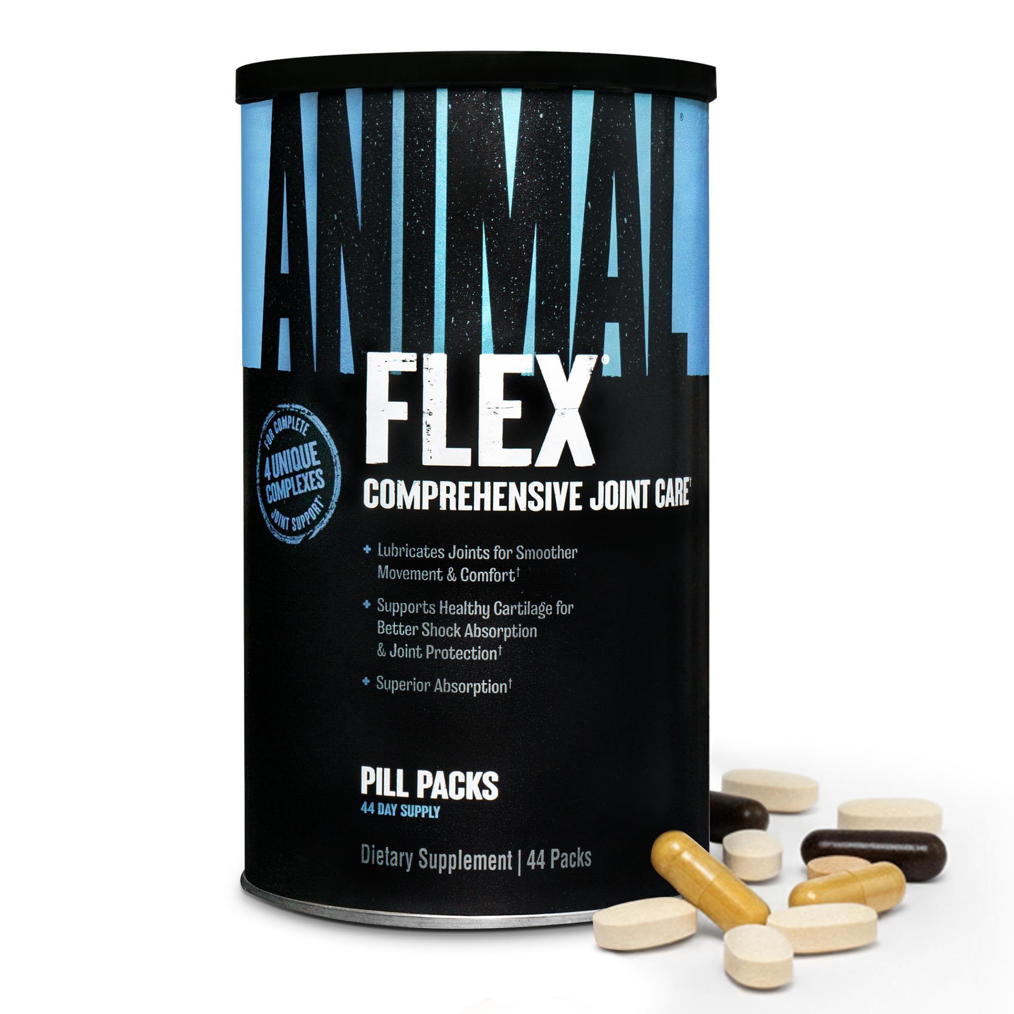 Animal Flex - Glucosamine Chondroitin Joint Supplement for Women and Men Discomfort with Turmeric, MSM, Boswellia for Cartilage, Joint Health, Muscles, Back, Knees, Shoulder, and Hip, 44 Packs - TrustMedUSA