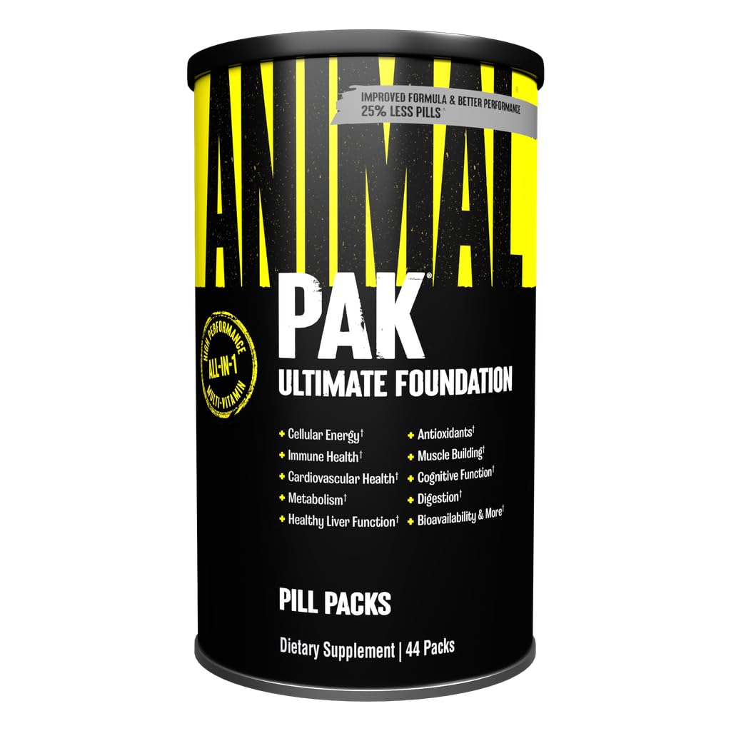Animal Pak - Convenient Multivitamin for Men & Women Daily All-in-One Vitamin & Supplement Pack - Zinc, Vitamins C, B, D, Amino Acids, and Immune Support - Sports Nutrition Performance - 44 Count - TrustMedUSA