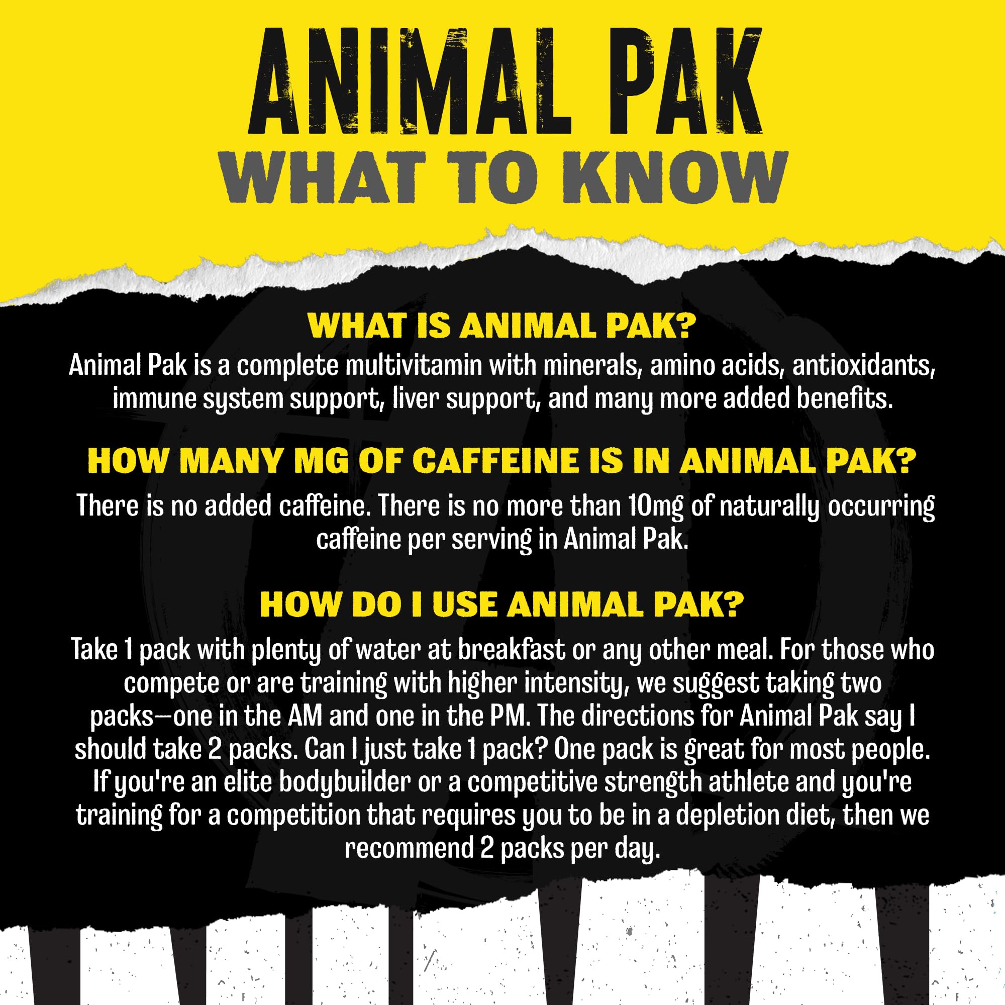 Animal Pak - Convenient Multivitamin for Men & Women Daily All-in-One Vitamin & Supplement Pack - Zinc, Vitamins C, B, D, Amino Acids, and Immune Support - Sports Nutrition Performance - 44 Count - TrustMedUSA