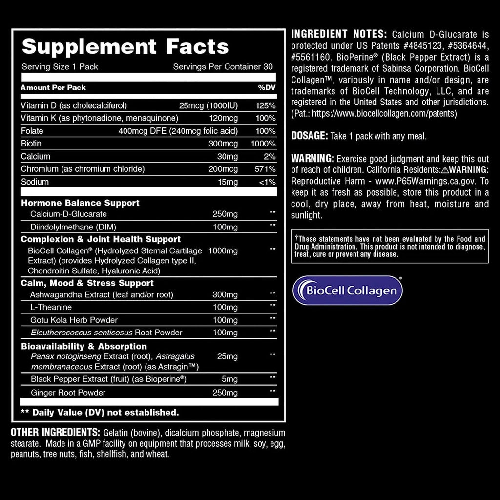 Animal Power Balance – Women's Alpha F Comprehensive Formula – Supports Hormonal Balance, Complexion, Hair, Nails, Mood and Stress, Intestinal Health, & Bone and Joint Health – 30 Packs - TrustMedUSA