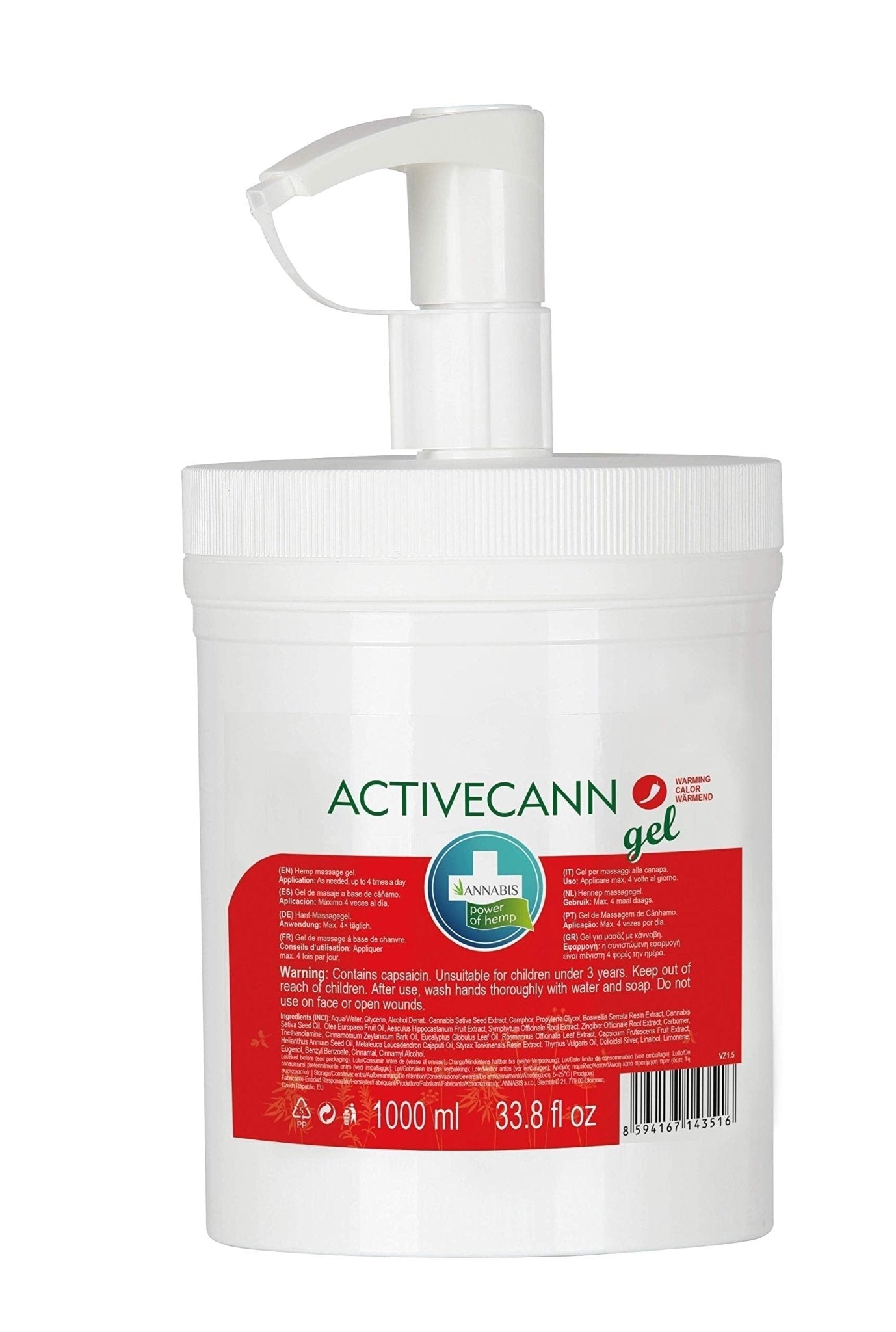 Annabis ACTIVECANN Natural Vegan Joint & Muscle Warming Gel with Organic Hemp - Quick Absorbing - Non-Sticky - Neck and Back, Elbows and Knees, Muscles and Joints - TrustMedUSA