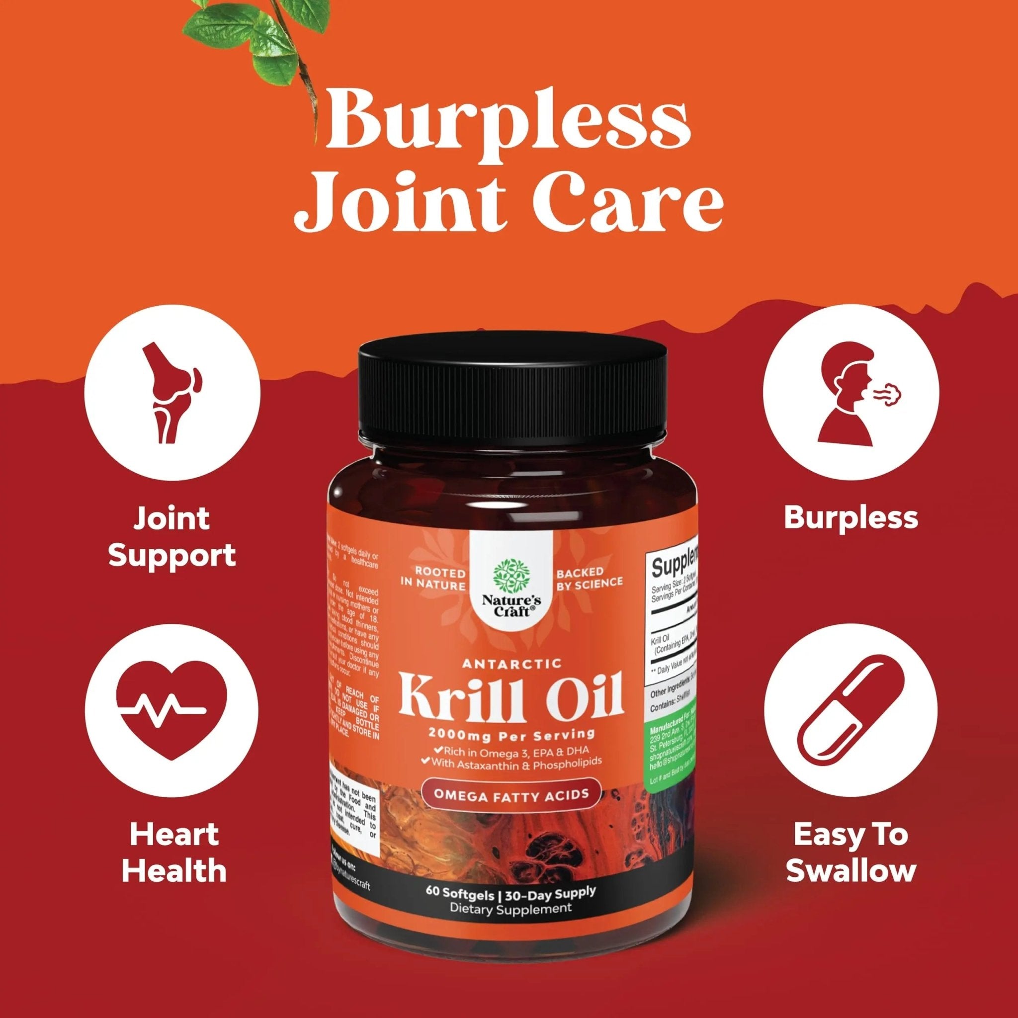 Antarctic Krill Oil 2000mg Softgels Per Serving - Omega 3 Krill Oil Supplement - TrustMedUSA