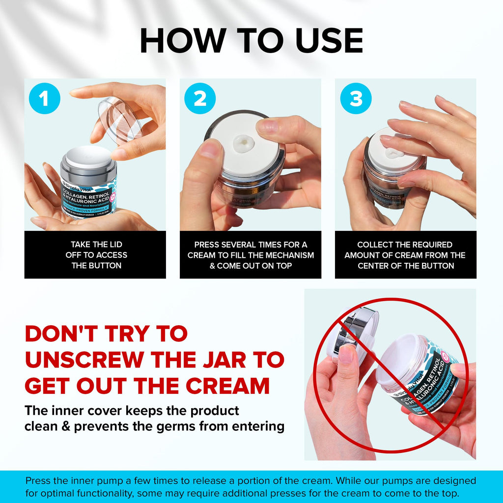 Anti-Aging Face Moisturizer with Retinol, Collagen & Hyaluronic Acid - Made in USA - TrustMedUSA