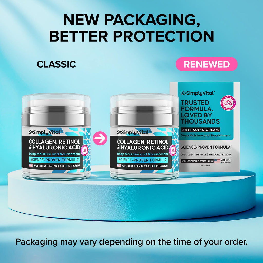 Anti-Aging Face Moisturizer with Retinol, Collagen & Hyaluronic Acid - Made in USA - TrustMedUSA