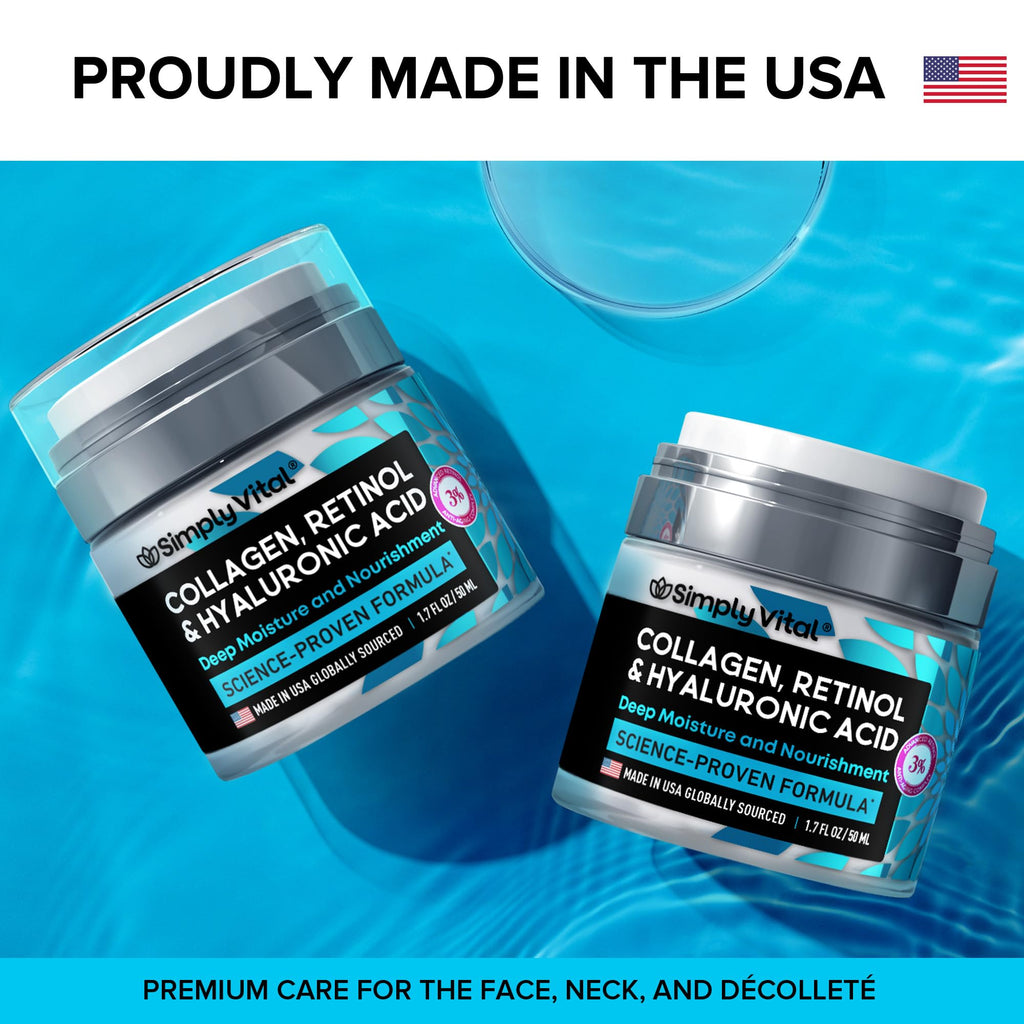 Anti-Aging Face Moisturizer with Retinol, Collagen & Hyaluronic Acid - Made in USA - TrustMedUSA