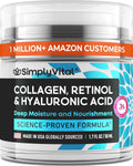 Anti-Aging Face Moisturizer with Retinol, Collagen & Hyaluronic Acid - Made in USA - Moisturizer Face Cream for Women & Men - Firming & Hydrating Neck Cream - Day & Night Skin Care - 1.7 fl oz - Maple Wellness Supplements