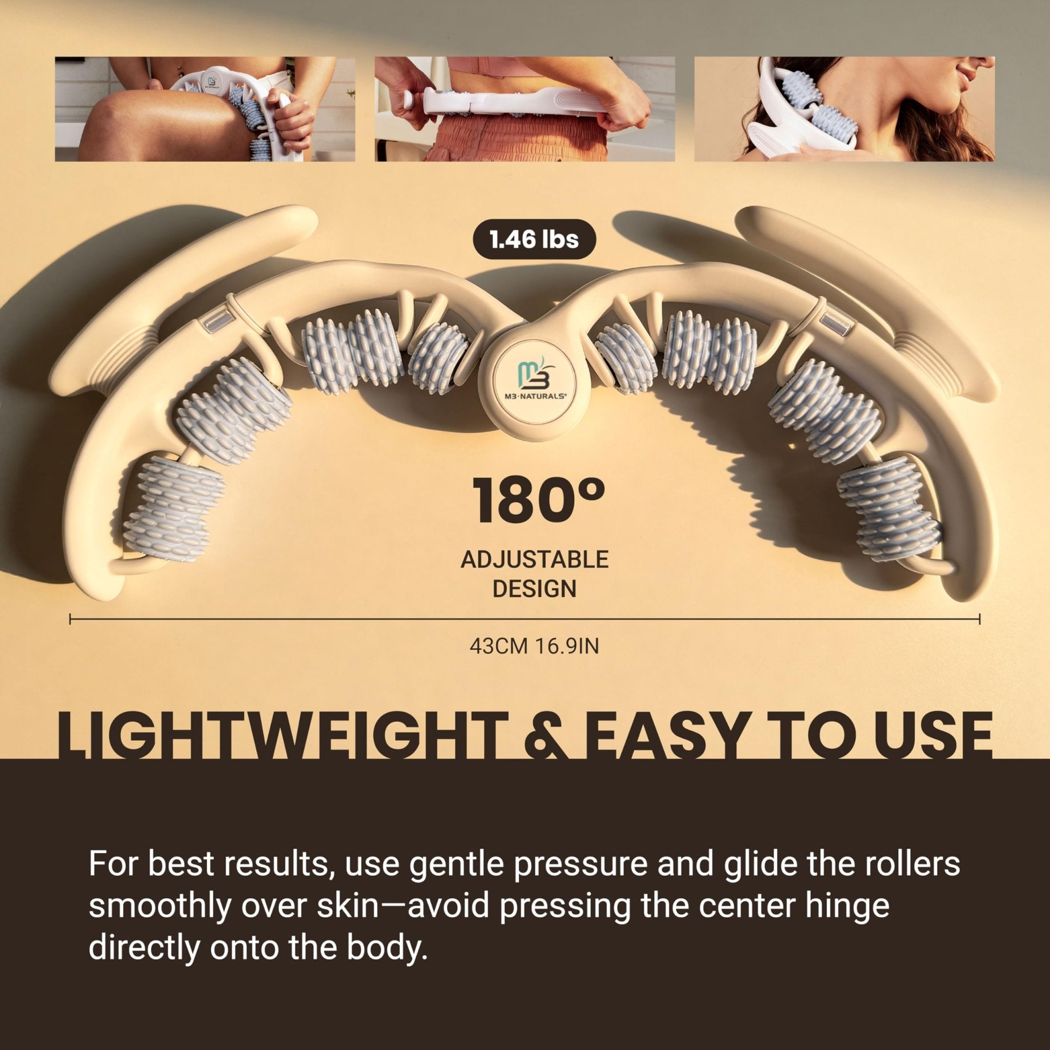 Anti Cellulite Roller & Lymphatic Drainage Massager | Fascia Blaster for Contoured & Smoother Skin | Tool for Sore Arms, Legs, Stomach & Buttocks by M3 – Multicolor - Maple Wellness Supplements