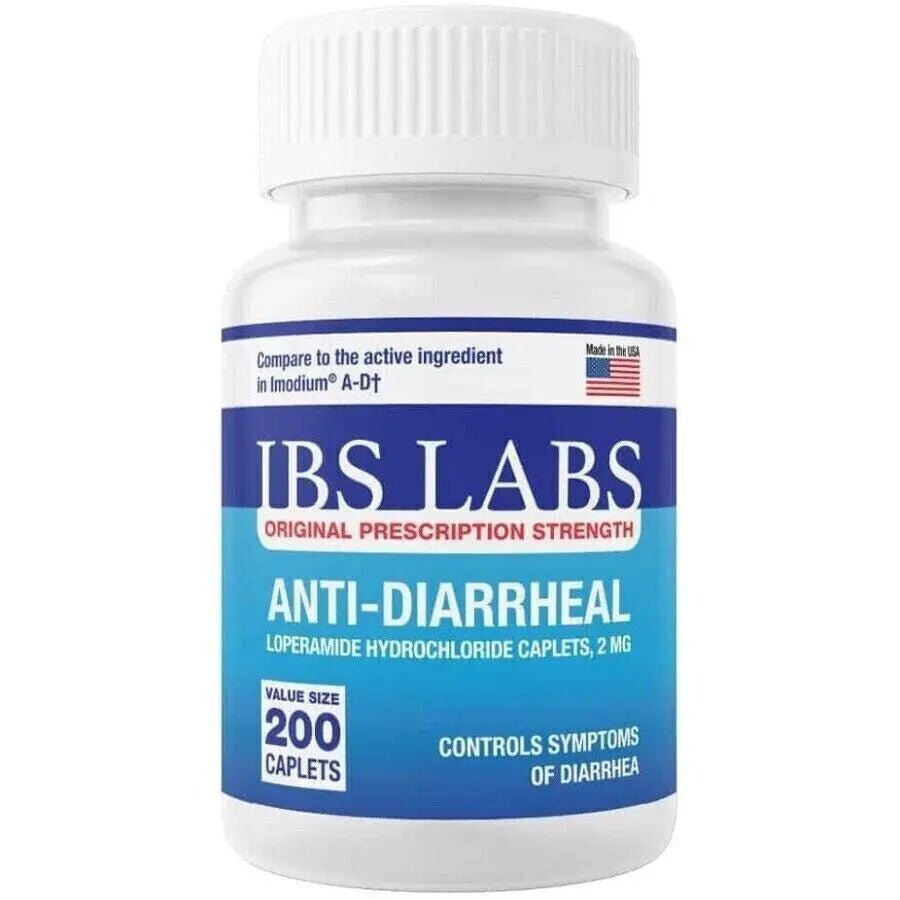 Anti Diarrheal 2mg 200 Caplets by IBS LABS MADE IN USA - TrustMedUSA