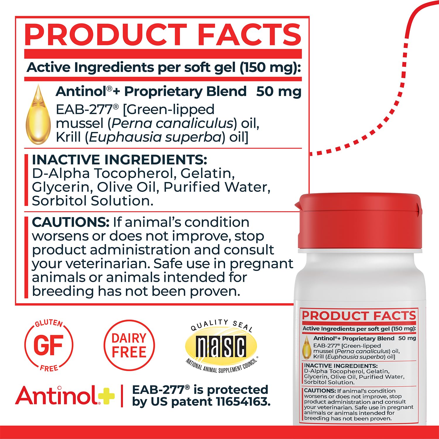 Antinol Plus, Mobility, Hip, and Joint Supplement for Dogs, Green-Lipped Mussels and Krill Oil - Dog Joint Supplement, Better and Faster Than Glucosamine and Chondroitin, 120 Soft Gels - TrustMedUSA