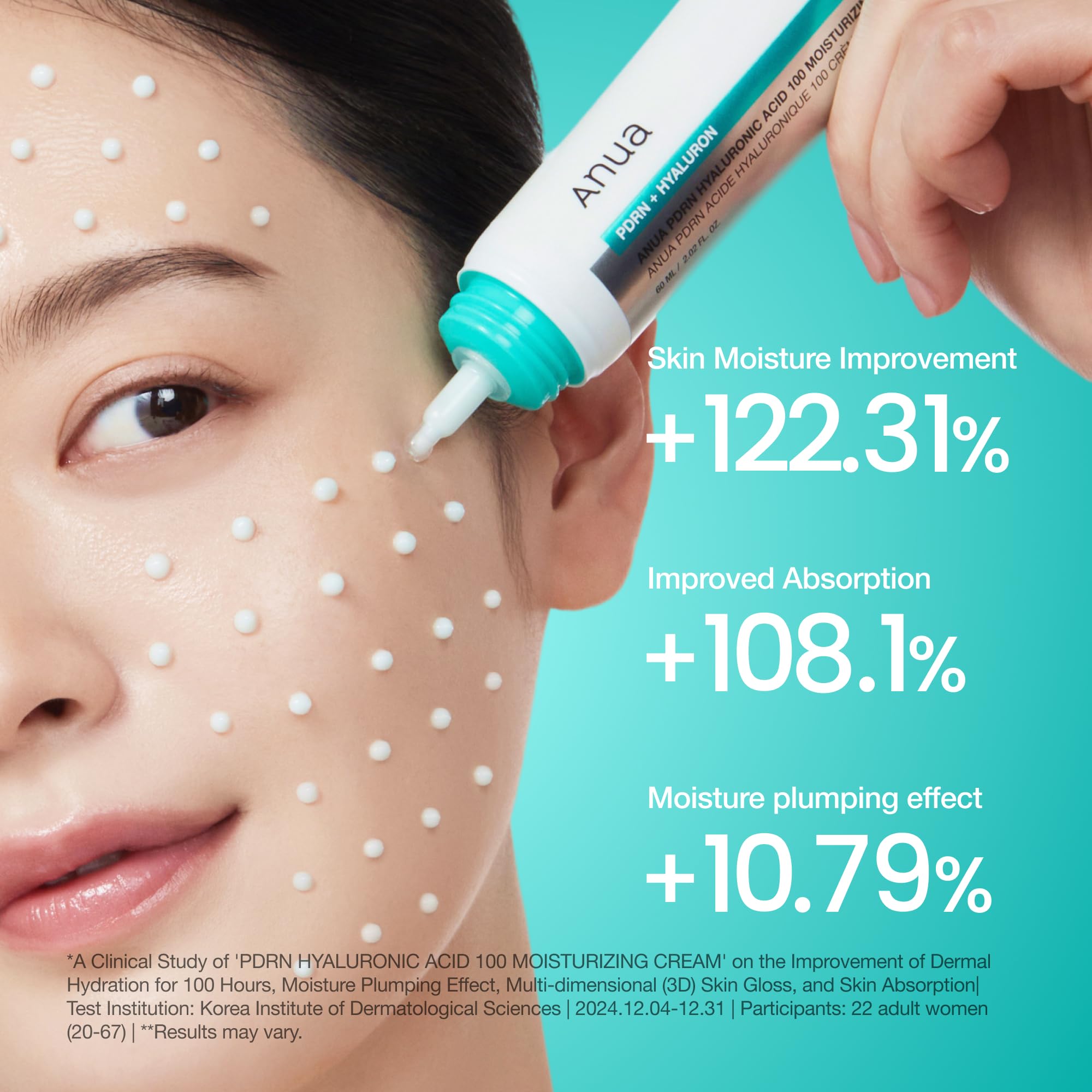 Anua PDRN Hyaluronic Acid 100 Moisturizing Cream, Lightweight, Non-Greasy Hydrating Face Moisturizer with Salmon DNA - TrustMedUSA