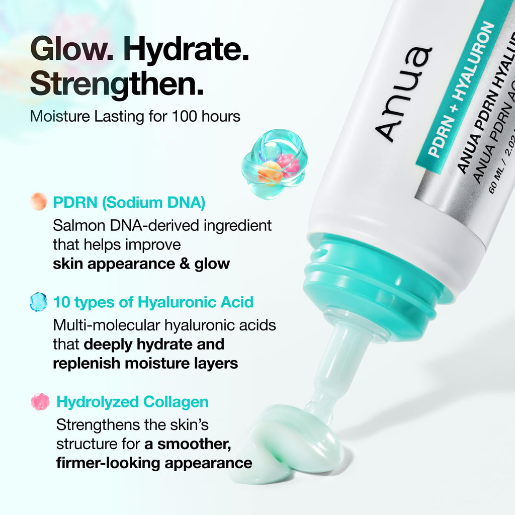 Anua PDRN Hyaluronic Acid 100 Moisturizing Cream, Lightweight, Non-Greasy Hydrating Face Moisturizer with Salmon DNA - TrustMedUSA