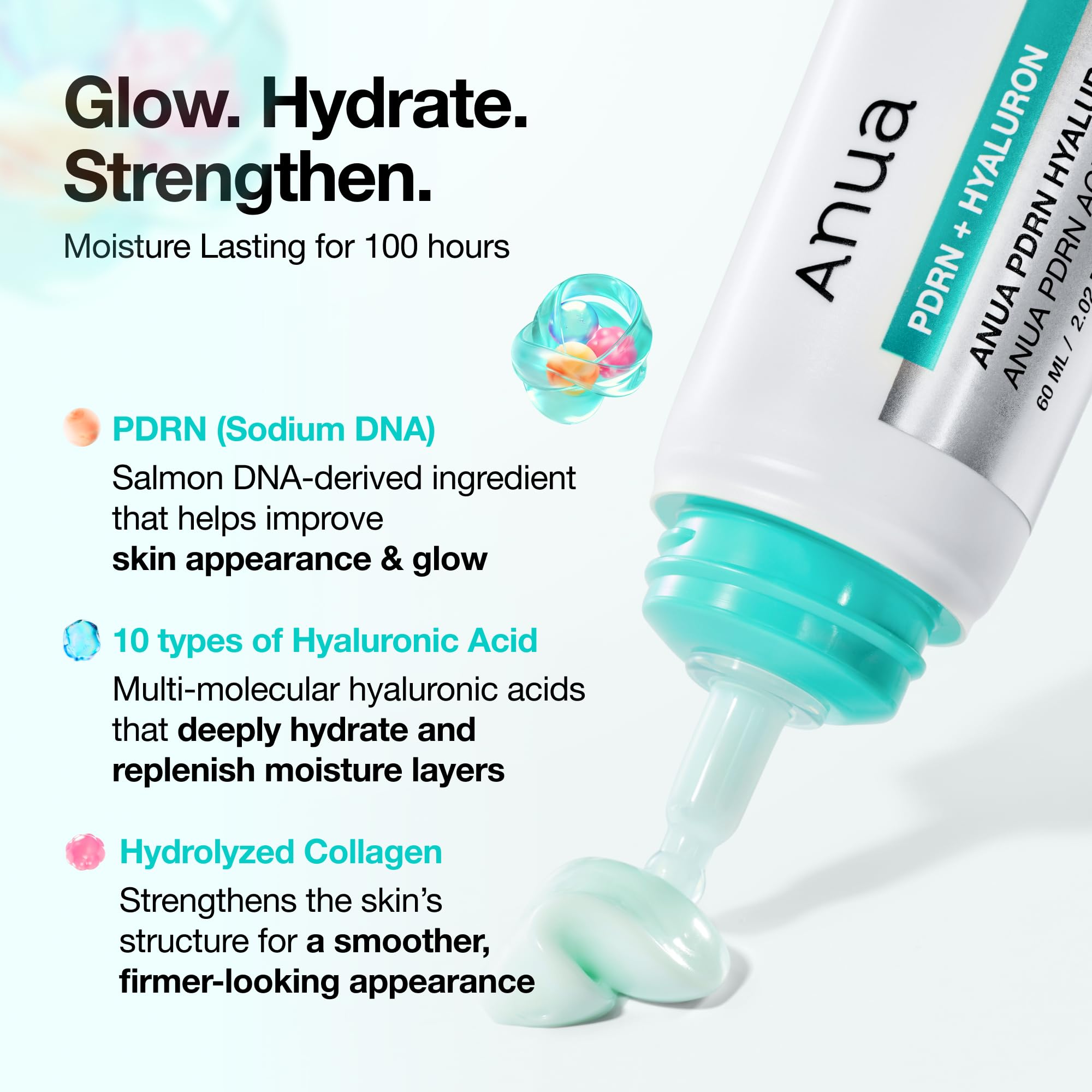 Anua PDRN Hyaluronic Acid 100 Moisturizing Cream, Lightweight, Non-Greasy Hydrating Face Moisturizer with Salmon DNA - TrustMedUSA